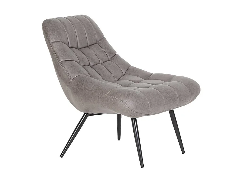Retro Lounge Sessel aus Vintage Kunstleder Vierfußgestell aus Metall