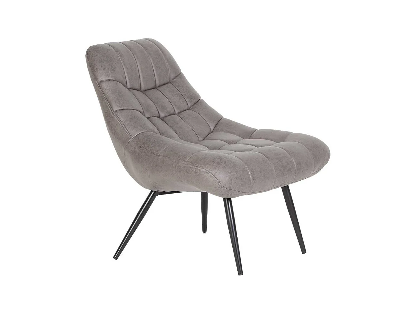 Retro Lounge Sessel aus Vintage Kunstleder Vierfußgestell aus Metall