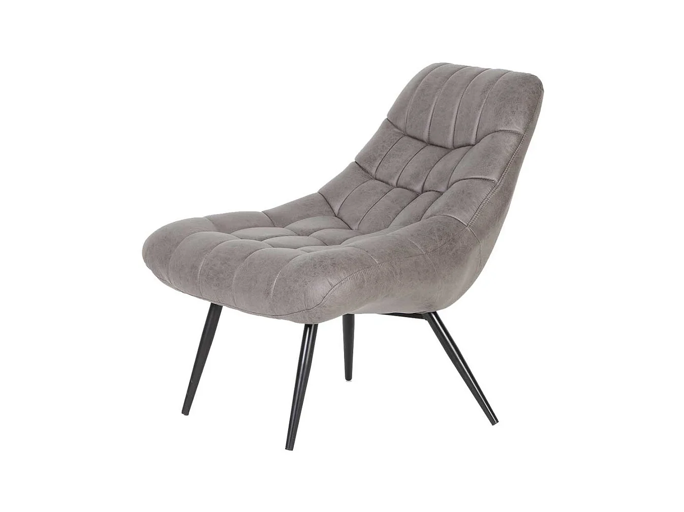 Retro Lounge Sessel aus Vintage Kunstleder Vierfußgestell aus Metall