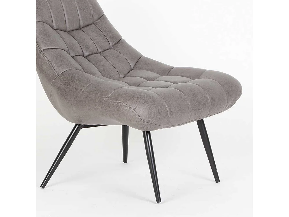 Retro Lounge Sessel aus Vintage Kunstleder Vierfußgestell aus Metall