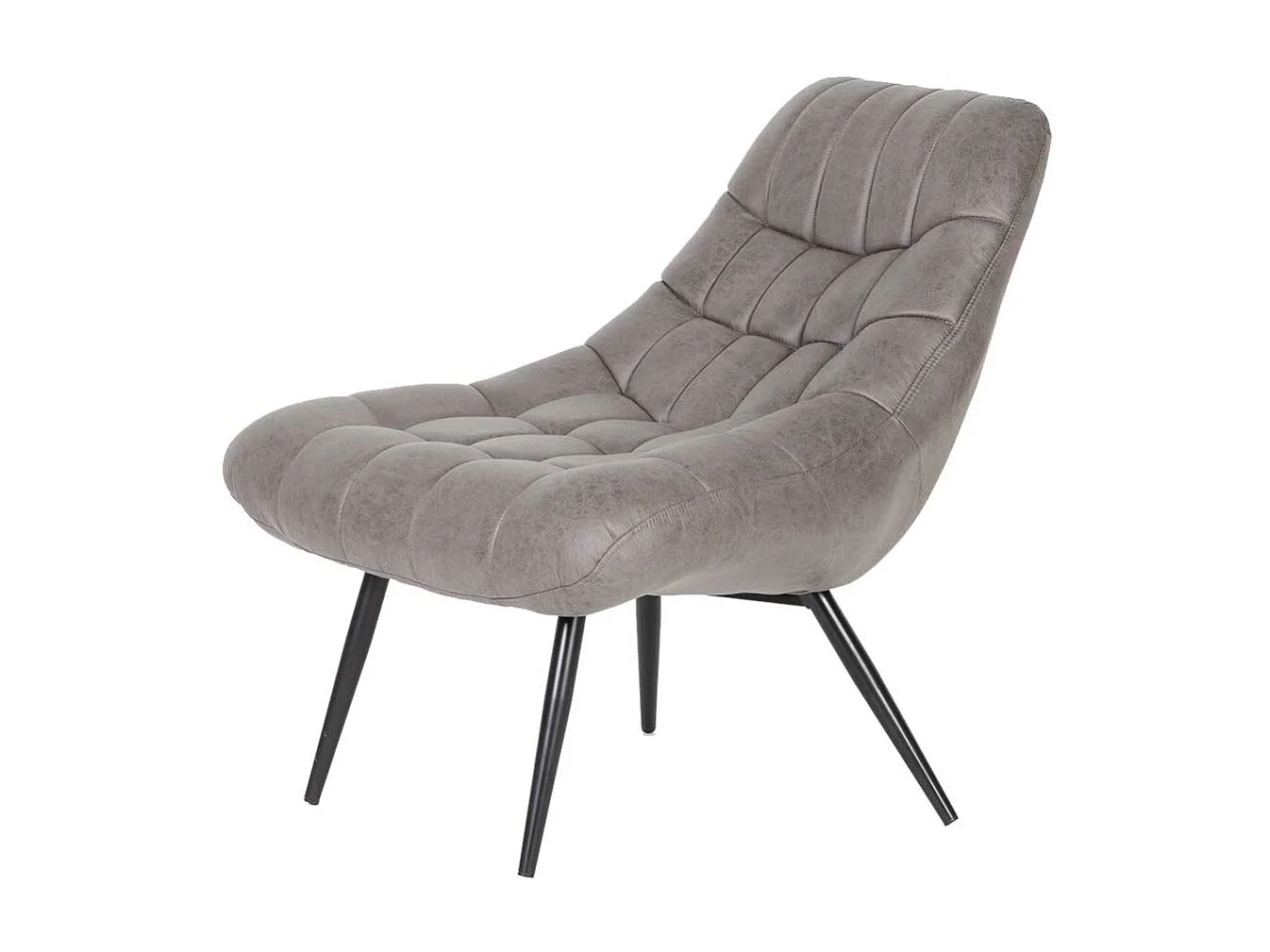 Retro Lounge Sessel aus Vintage Kunstleder Vierfußgestell aus Metall
