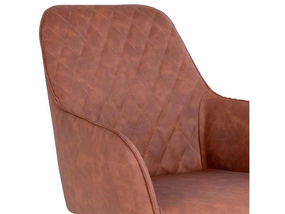 Esstisch Sessel in Cognac Braun Kunstleder drehbar