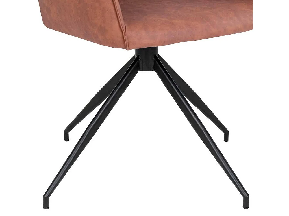 Esstisch Sessel in Cognac Braun Kunstleder drehbar