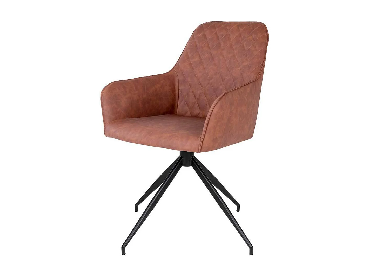 Esstisch Sessel in Cognac Braun Kunstleder drehbar