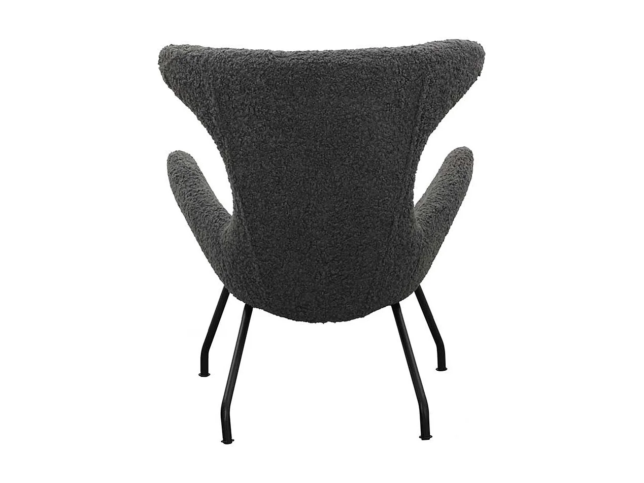 Webplüsch Polstersessel in Dunkelgrau Ohren