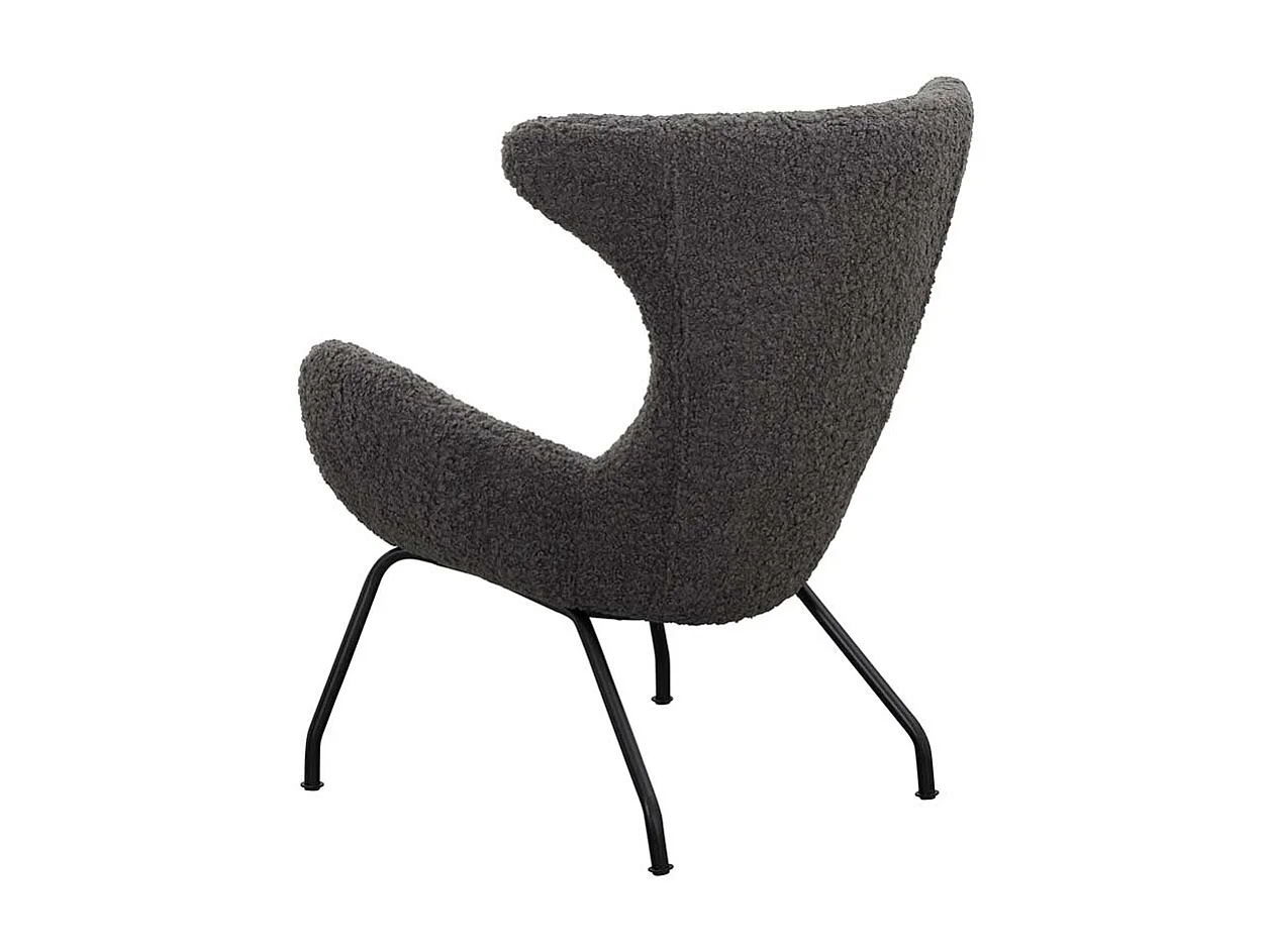Webplüsch Polstersessel in Dunkelgrau Ohren