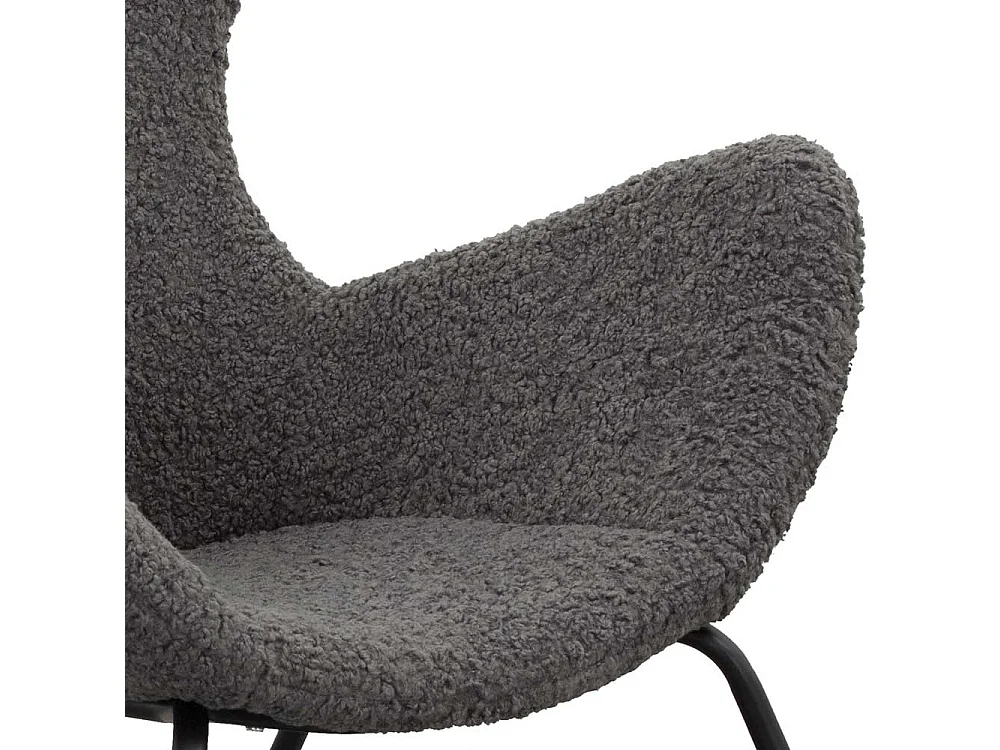 Webplüsch Polstersessel in Dunkelgrau Ohren
