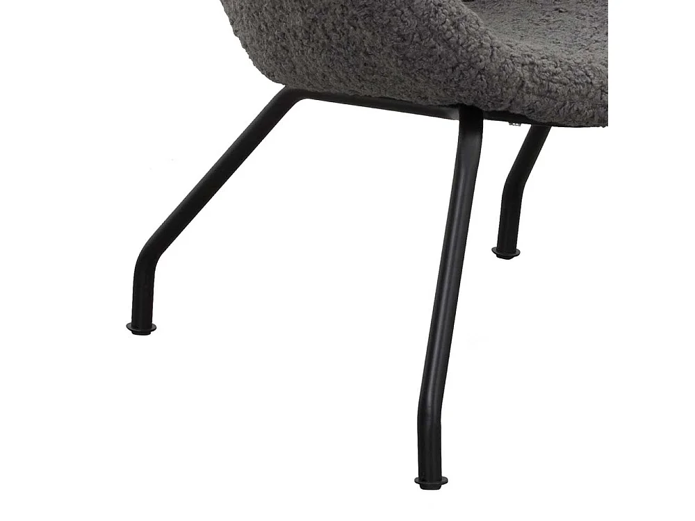 Webplüsch Polstersessel in Dunkelgrau Ohren