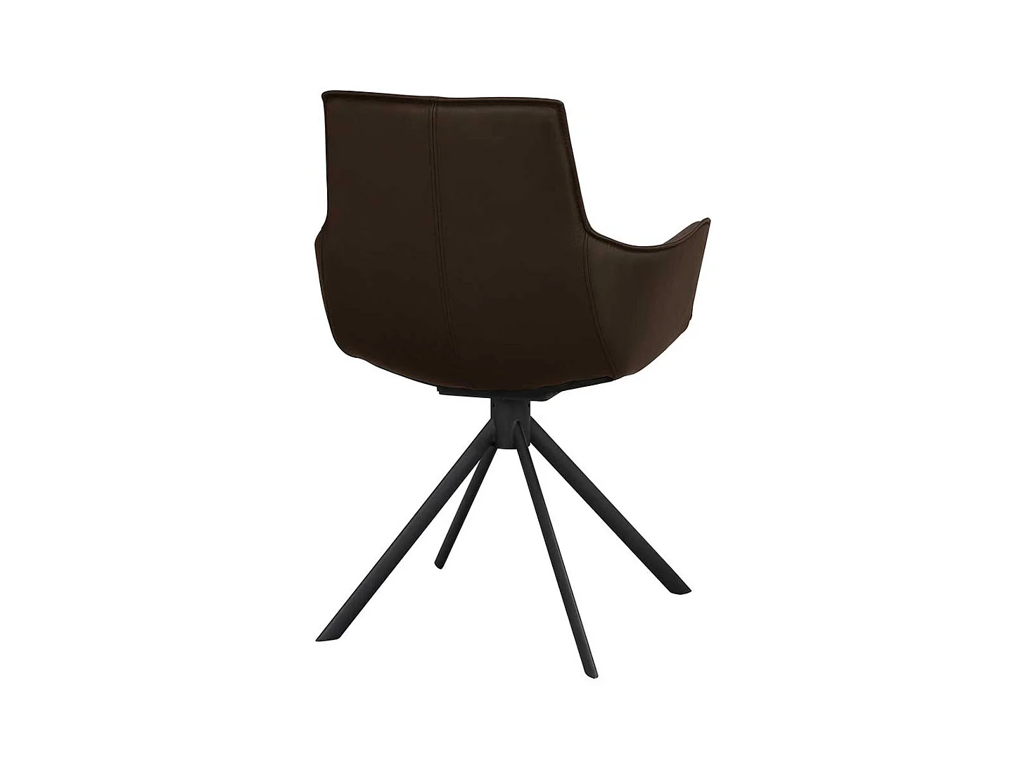 Drehbare Esszimmer Polsterstühle in Leder Braun Armlehnen (2er Set)