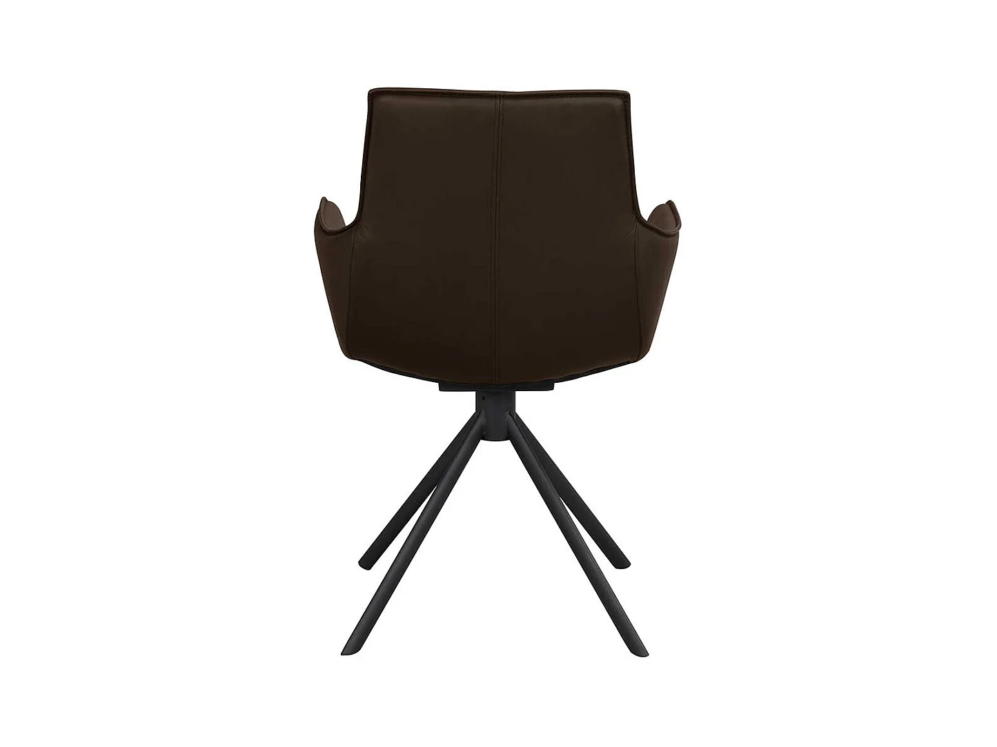 Drehbare Esszimmer Polsterstühle in Leder Braun Armlehnen (2er Set)