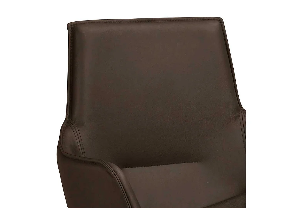 Drehbare Esszimmer Polsterstühle in Leder Braun Armlehnen (2er Set)