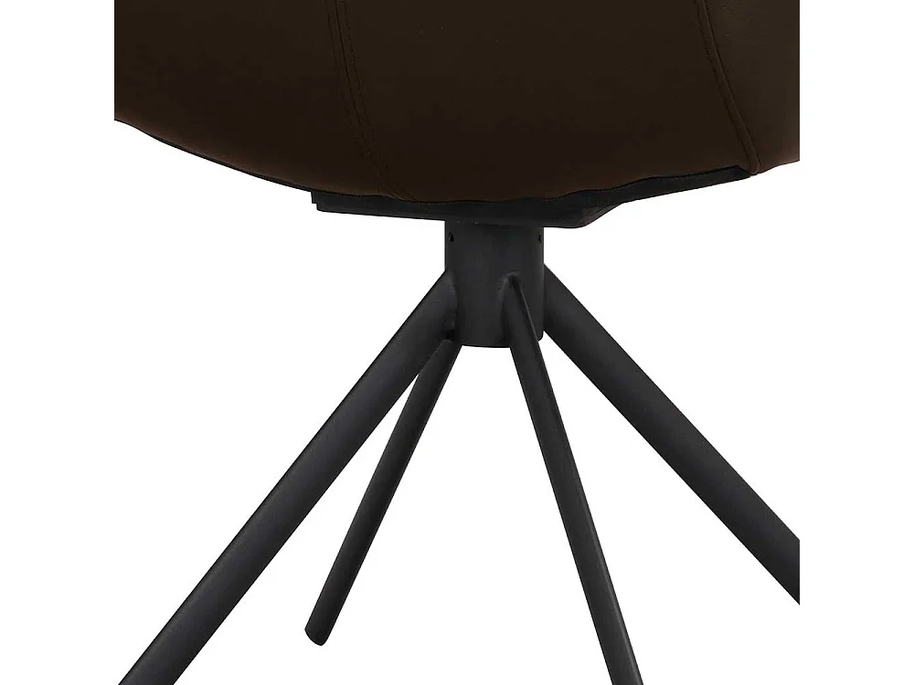 Drehbare Esszimmer Polsterstühle in Leder Braun Armlehnen (2er Set)