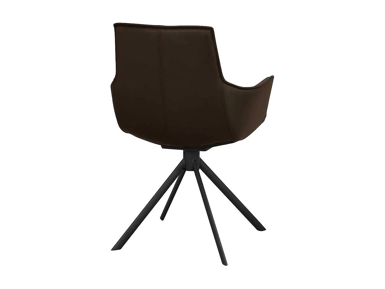 Drehbare Esszimmer Polsterstühle in Leder Braun Armlehnen (2er Set)