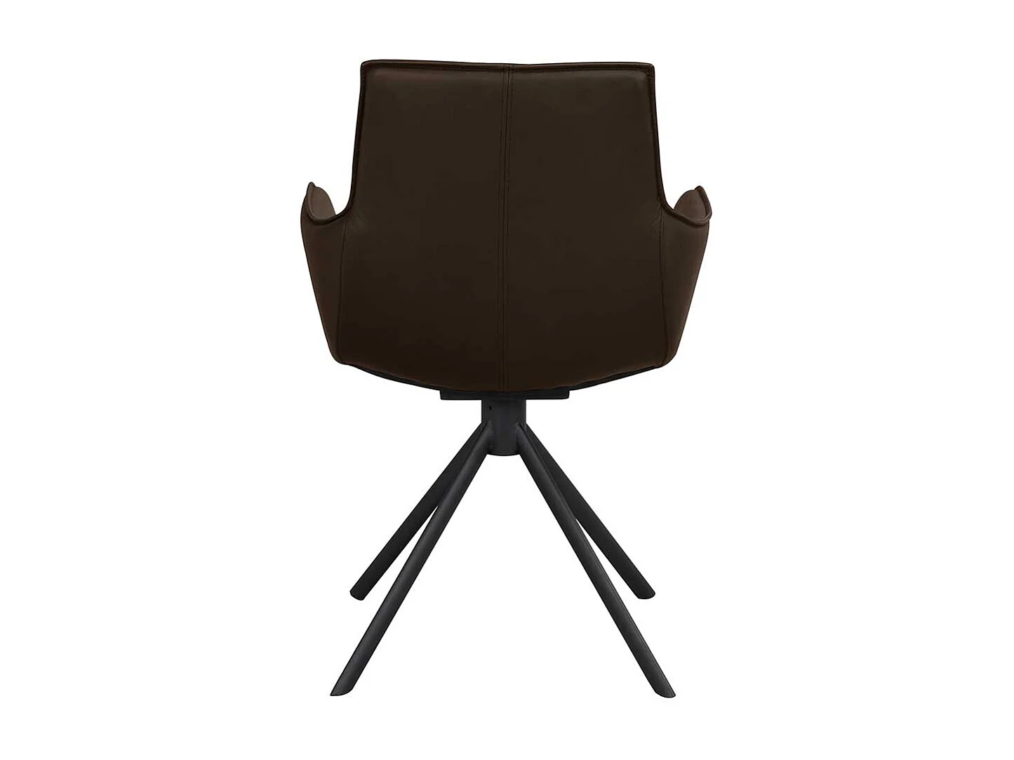 Drehbare Esszimmer Polsterstühle in Leder Braun Armlehnen (2er Set)