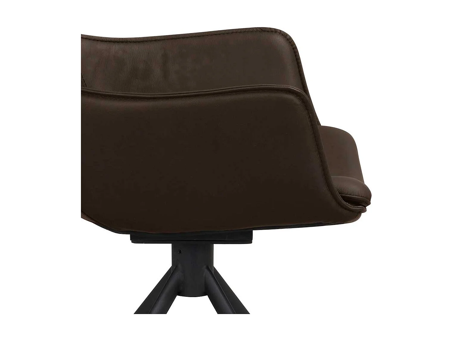 Drehbare Esszimmer Polsterstühle in Leder Braun Armlehnen (2er Set)