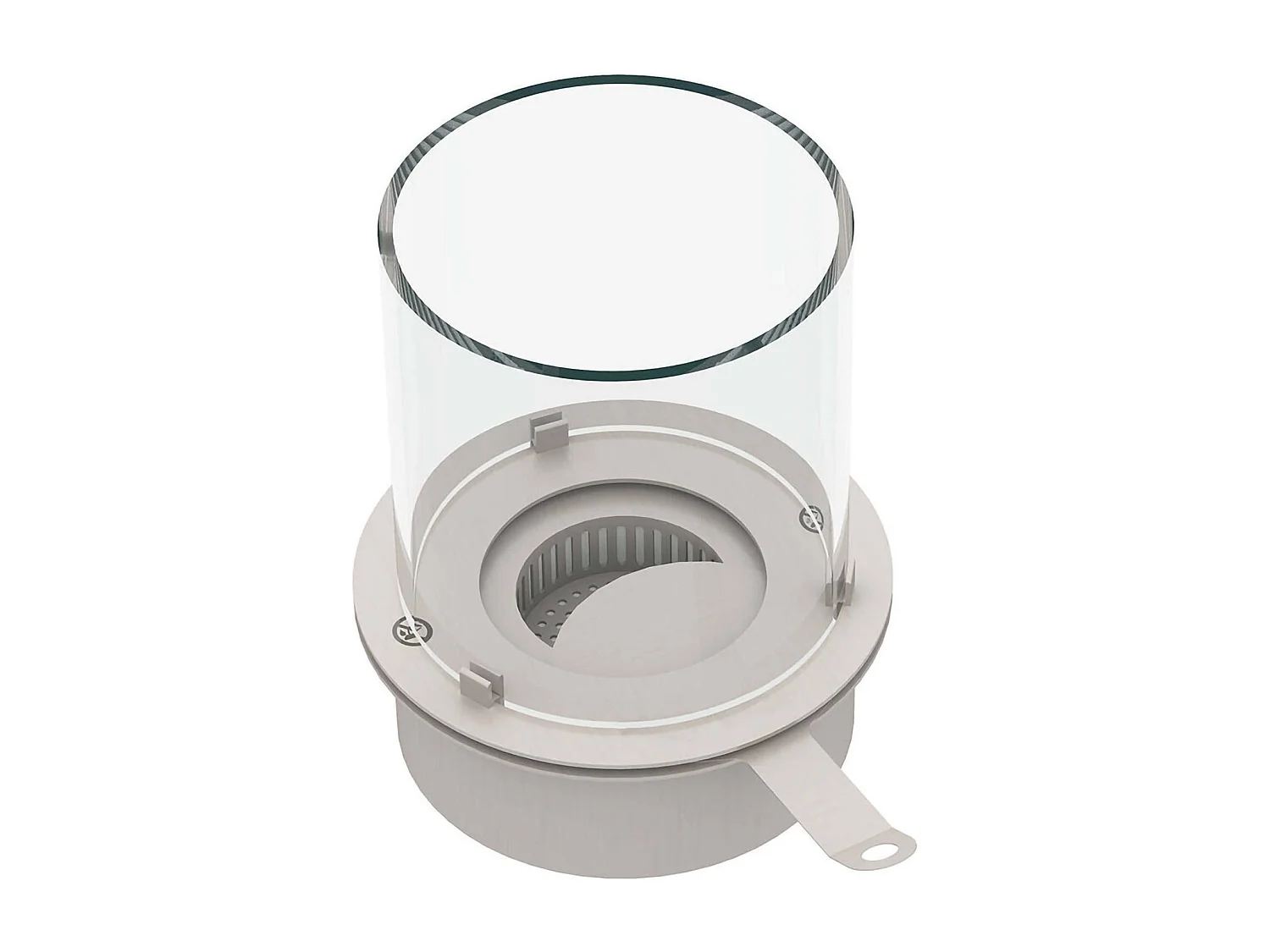 Quemador Lassen, Hornillo, Elemento calefactor, Incinerador, Made in Italy, 30x30 h36 cm, Gris y Transparente