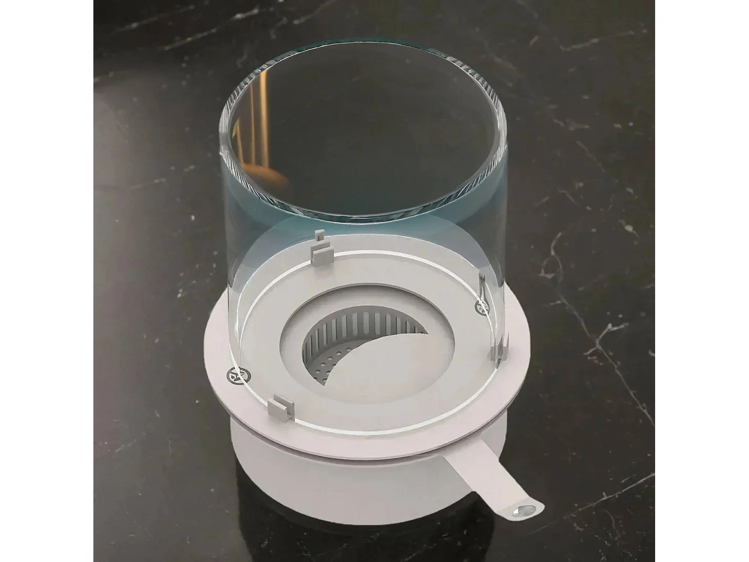 Quemador Lassen, Hornillo, Elemento calefactor, Incinerador, Made in Italy, 30x30 h36 cm, Gris y Transparente