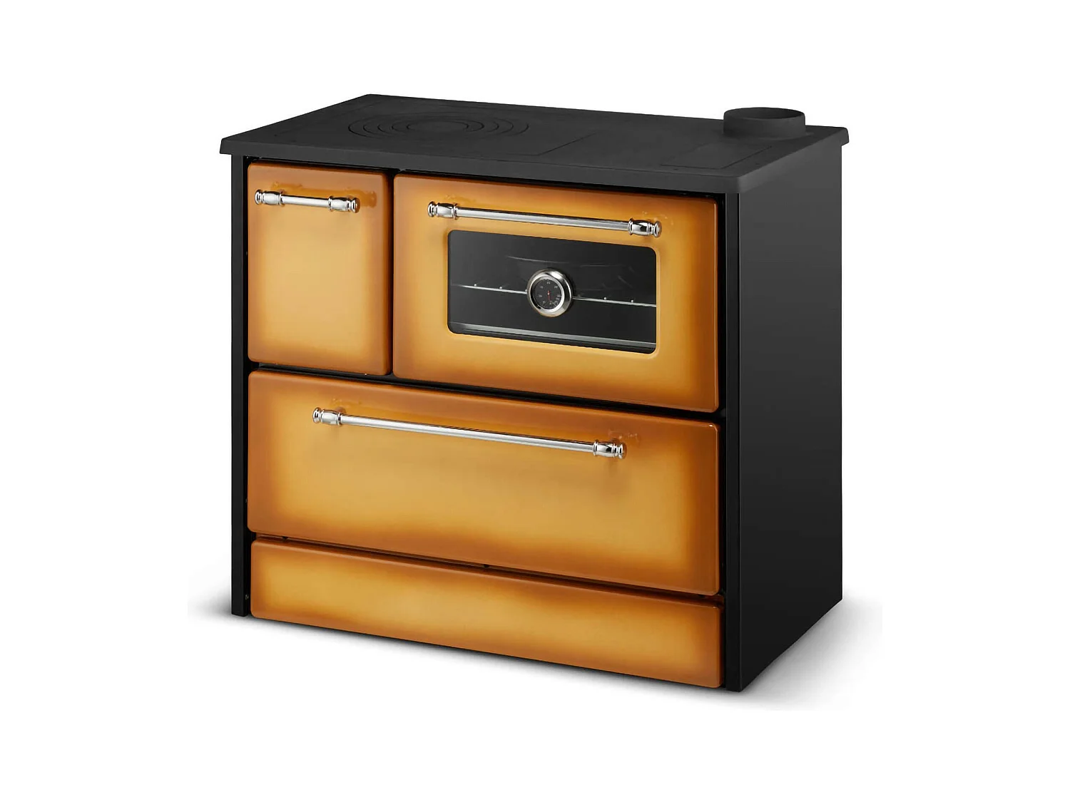 Cucina a Legna Andalo, Made in Italy, 51x87x79h cm Nero