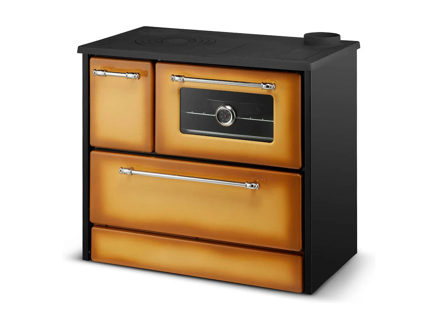 Holzofen Andalo, Made in Italy, 51x87x79h cm Schwarz