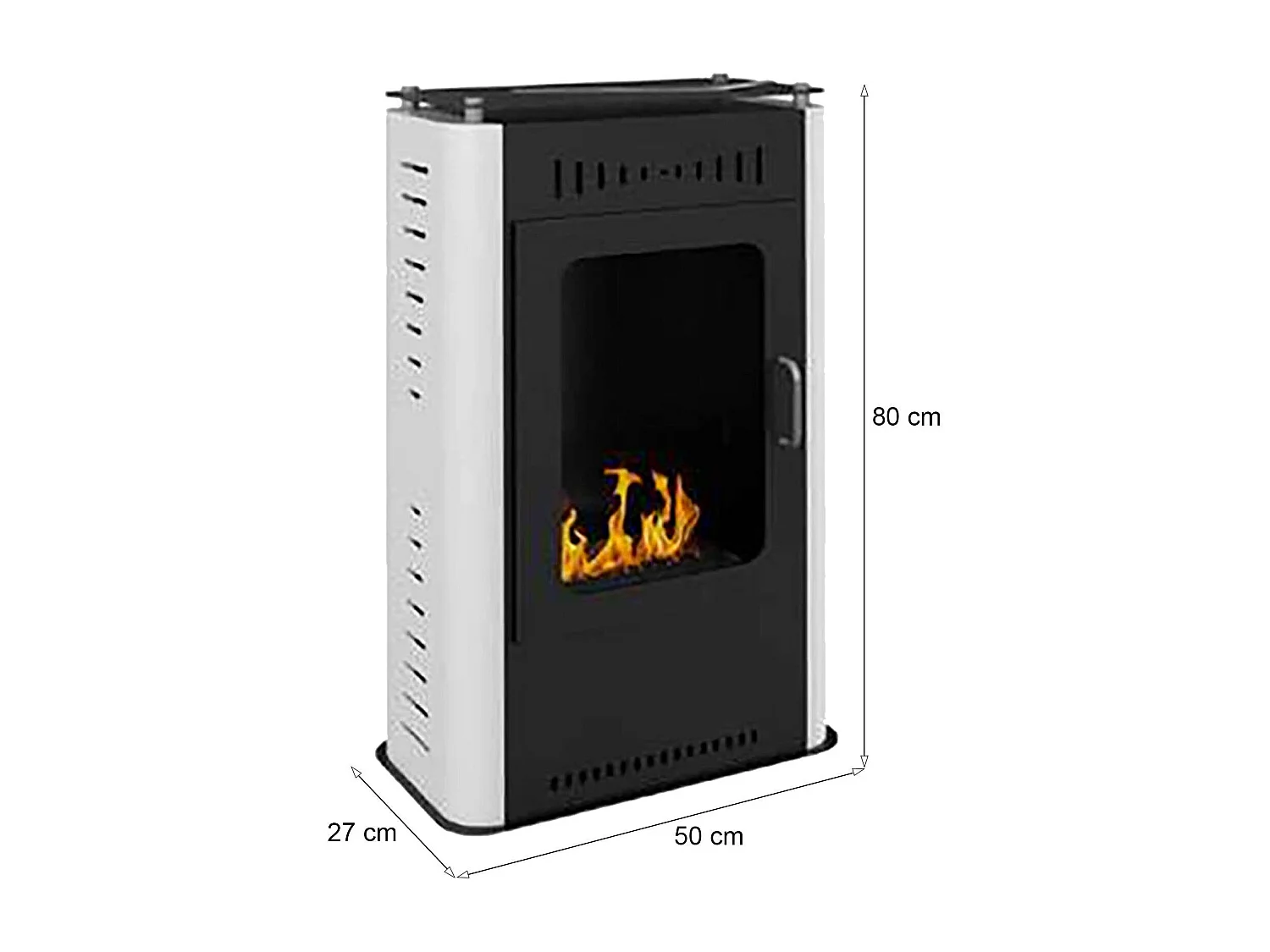 Bioethanol-Ofen Appiano, Heizvolumen bis 30 m² Made in Italy, 27x50x80h cm Weiß