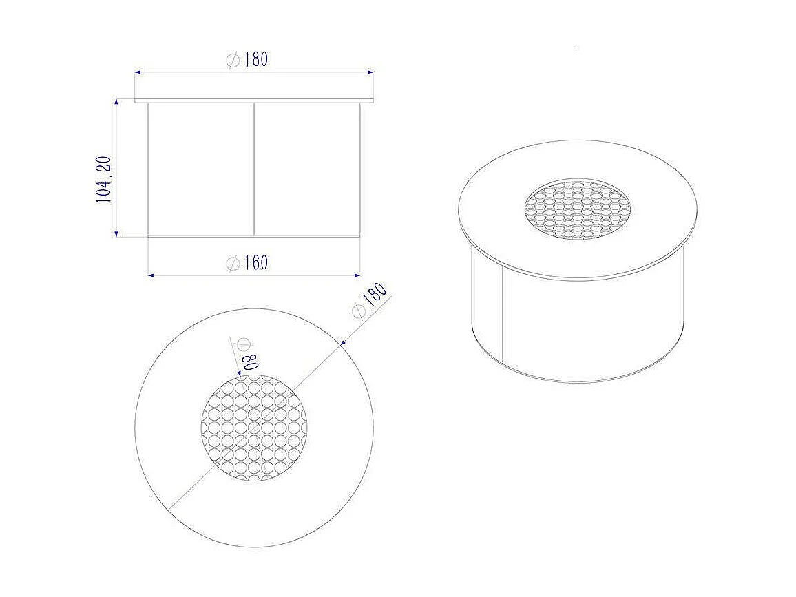 Quemador Usu, Hornillo, Elemento calefactor, Incinerador, Made in Italy, 20x20 h10 cm, Gris