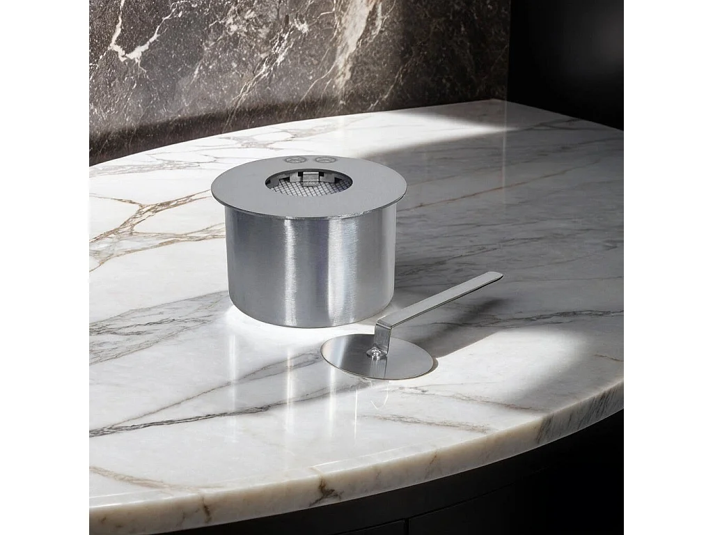 Quemador Usu, Hornillo, Elemento calefactor, Incinerador, Made in Italy, 20x20 h10 cm, Gris