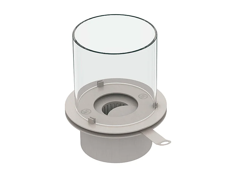 Queimador Shasta, Fogão, Elemento de Aquecimento, Incinerador, Fabricado em Itália, 25x25 h31 cm, Cinza e Transparente