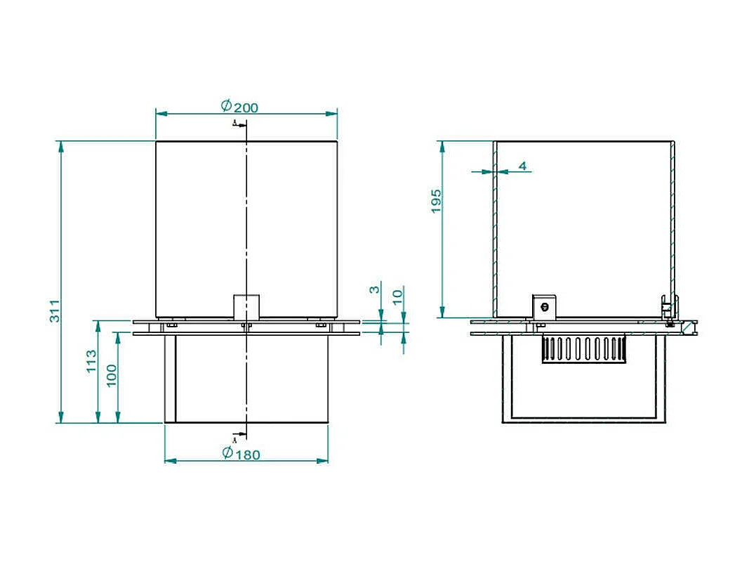 Bruciatore Ardore, Combustibile Bioetanolo Ecoflame Made in Italy, Grigio