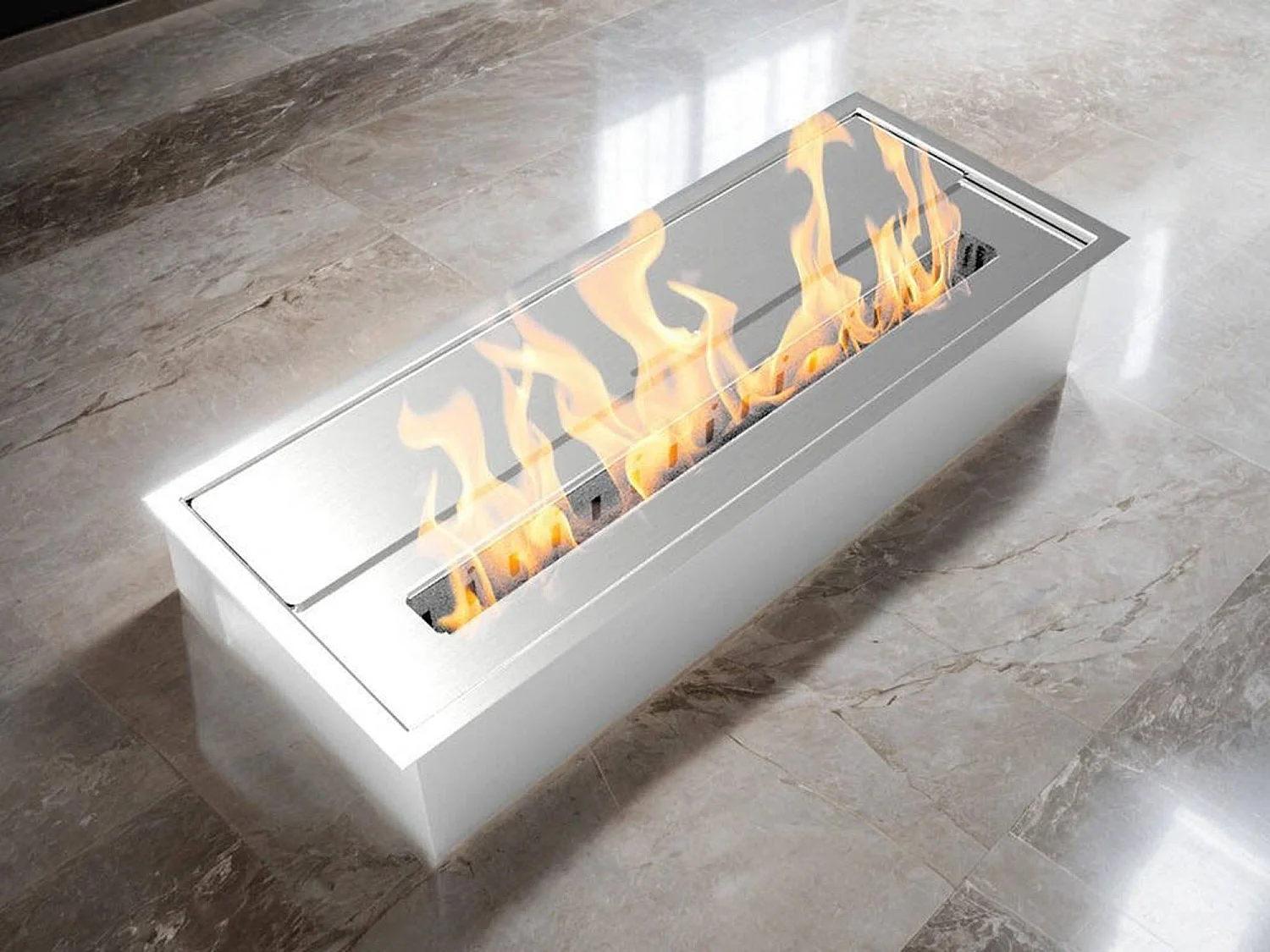 Arosio Brenner, Bioethanol Brennstoff Ecoflame Made in Italy, Silber