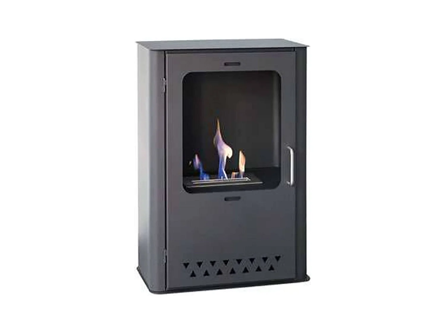 Fogão a bioetanol Rota, Lareira a bioetanol, Fogão ecológico, Aquecedor sem chaminé, Fabricado em Itália, 50x30 h68 cm, Cinzento