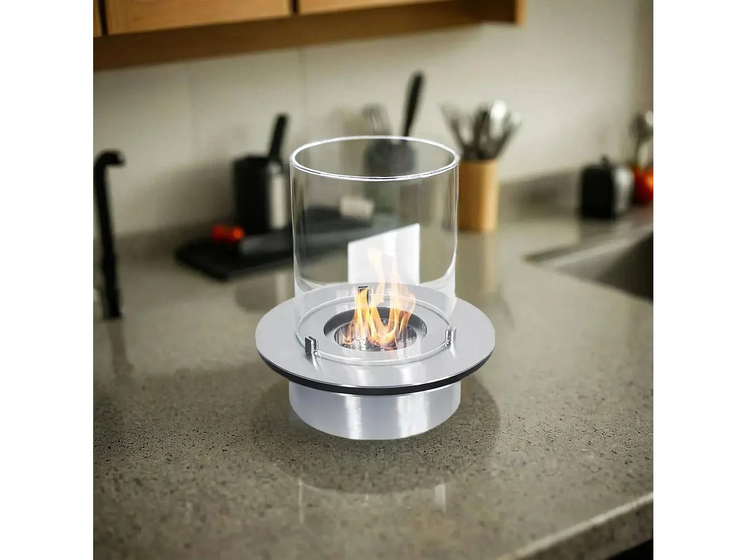 Bruciatore Andali, Combustibile Bioetanolo Ecoflame Made in Italy, Grigio