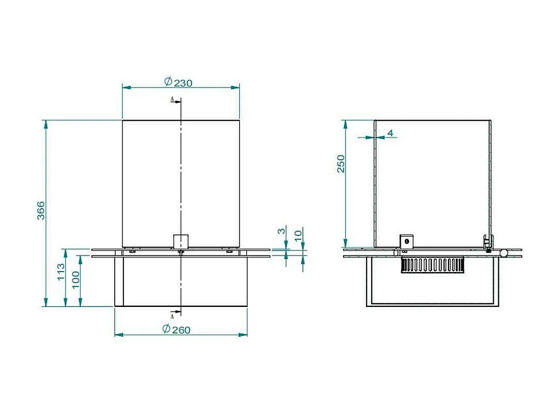 Bruciatore Andali, Combustibile Bioetanolo Ecoflame Made in Italy, Grigio
