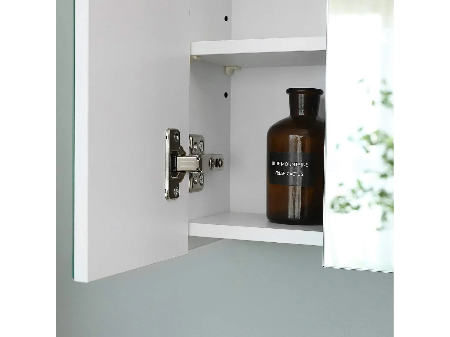 Meuble de salle de bain suspendu Valora avec trois portes miroir | MDF blanc