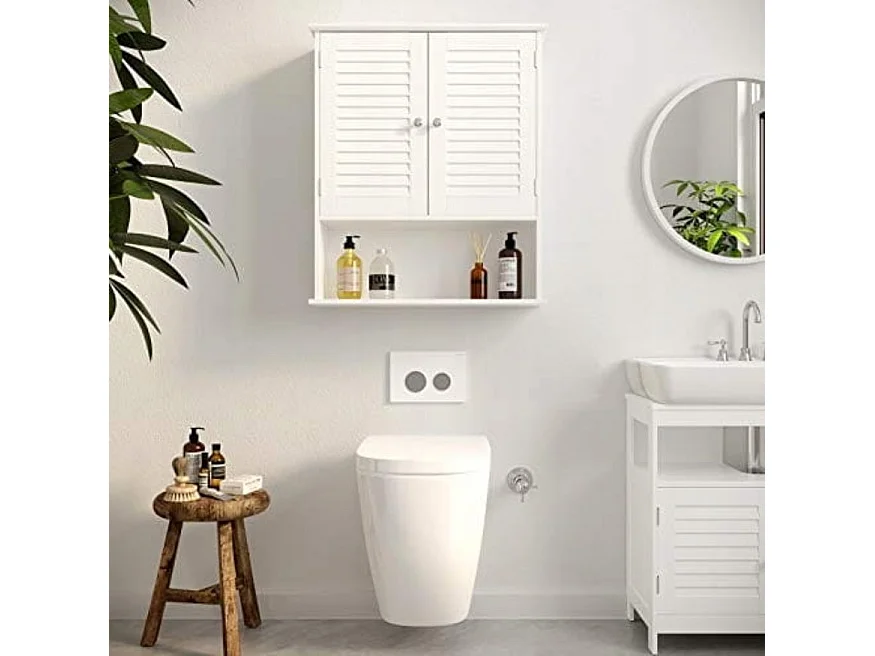 Meuble de salle de bain suspendu Valora blanc – Rangement en MDF | Organiseur