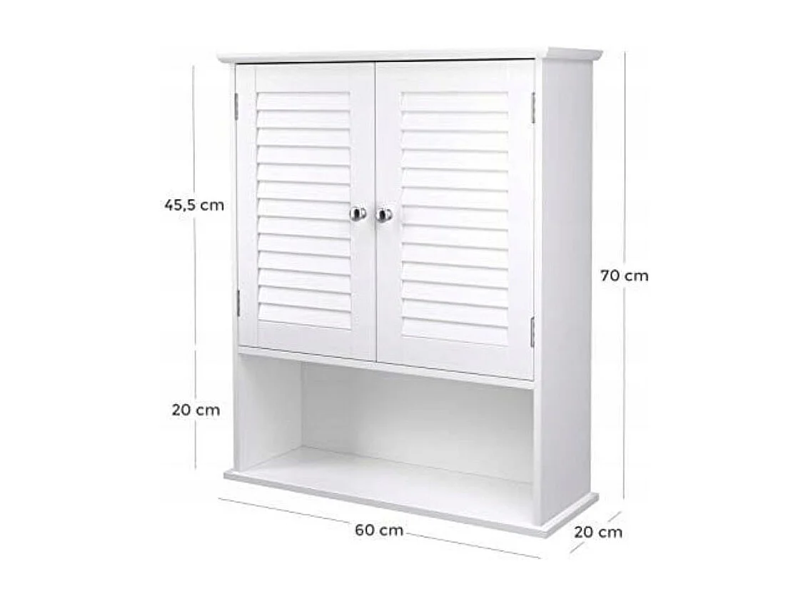 Meuble de salle de bain suspendu Valora blanc – Rangement en MDF | Organiseur