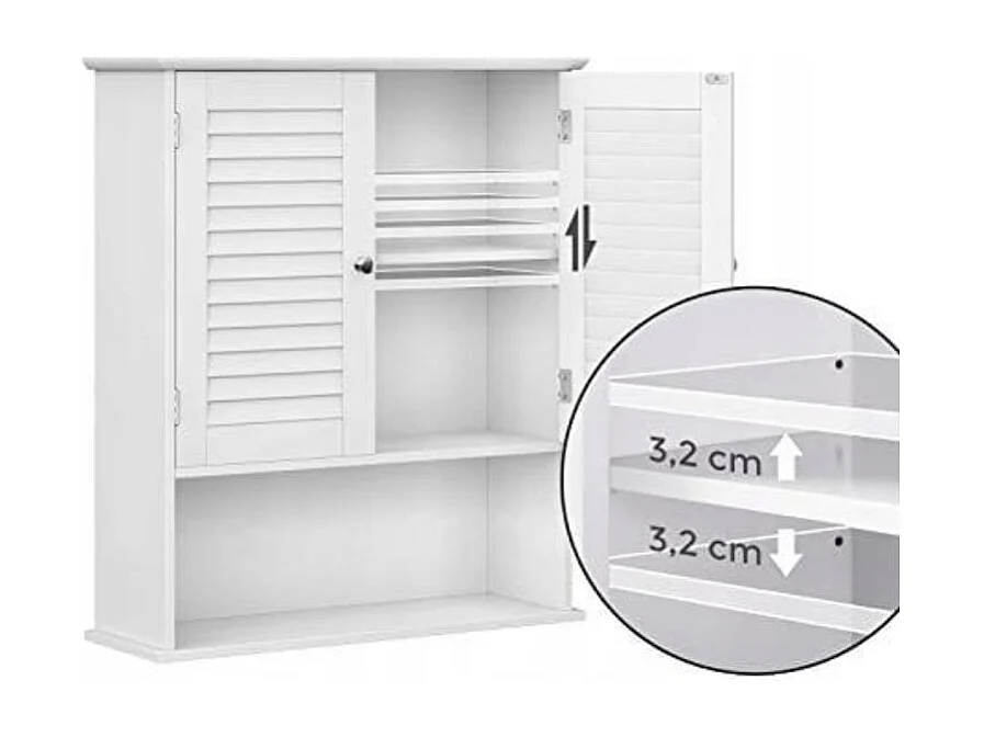 Meuble de salle de bain suspendu Valora blanc – Rangement en MDF | Organiseur