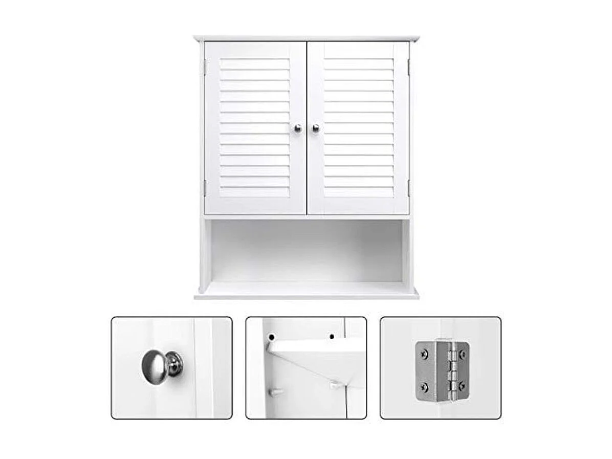 Meuble de salle de bain suspendu Valora blanc – Rangement en MDF | Organiseur