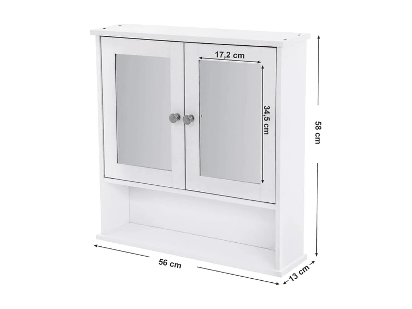 Meuble de salle de bain mural Valora avec miroir blanc | gain de place