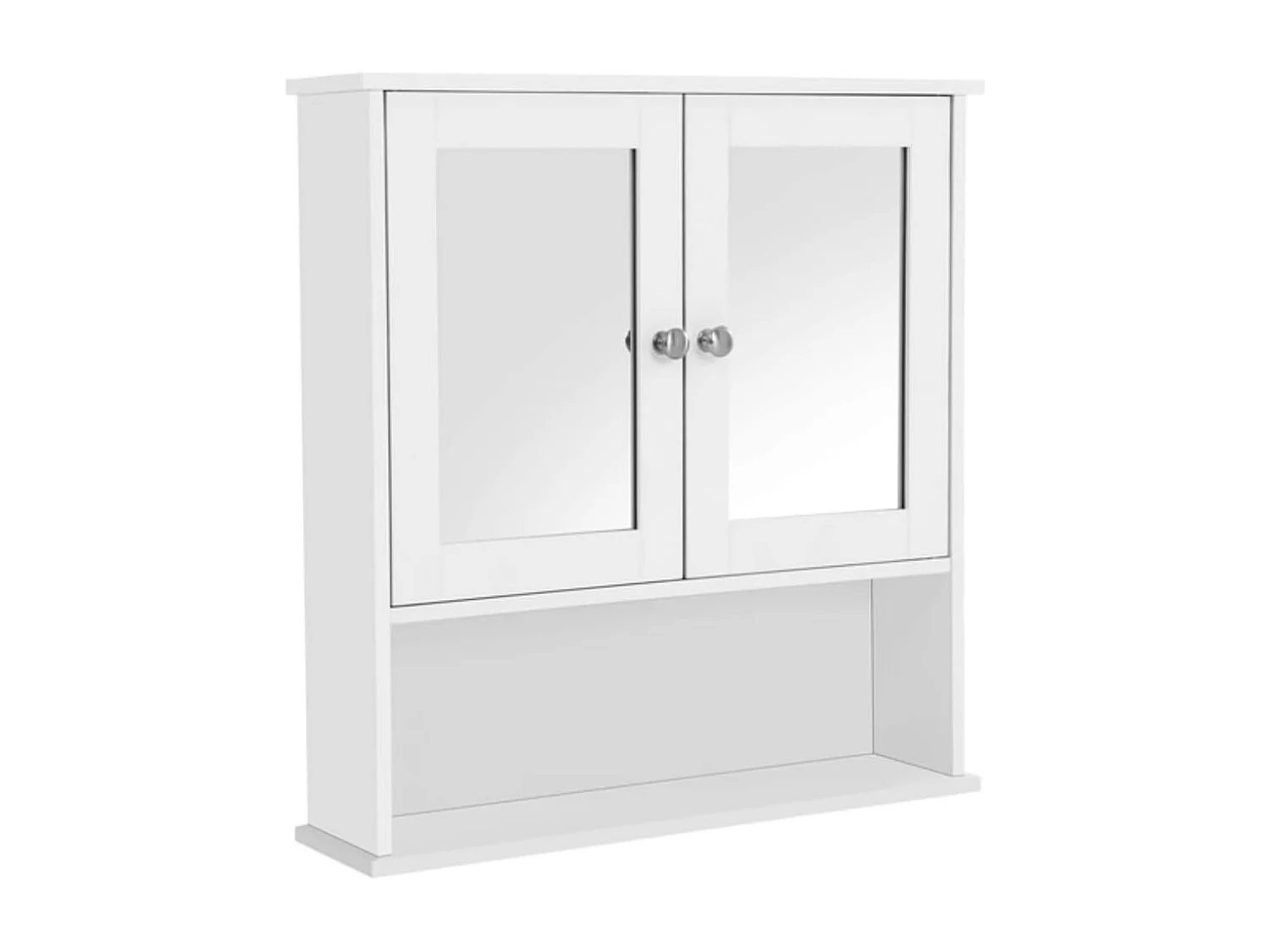 Meuble de salle de bain mural Valora avec miroir blanc | gain de place