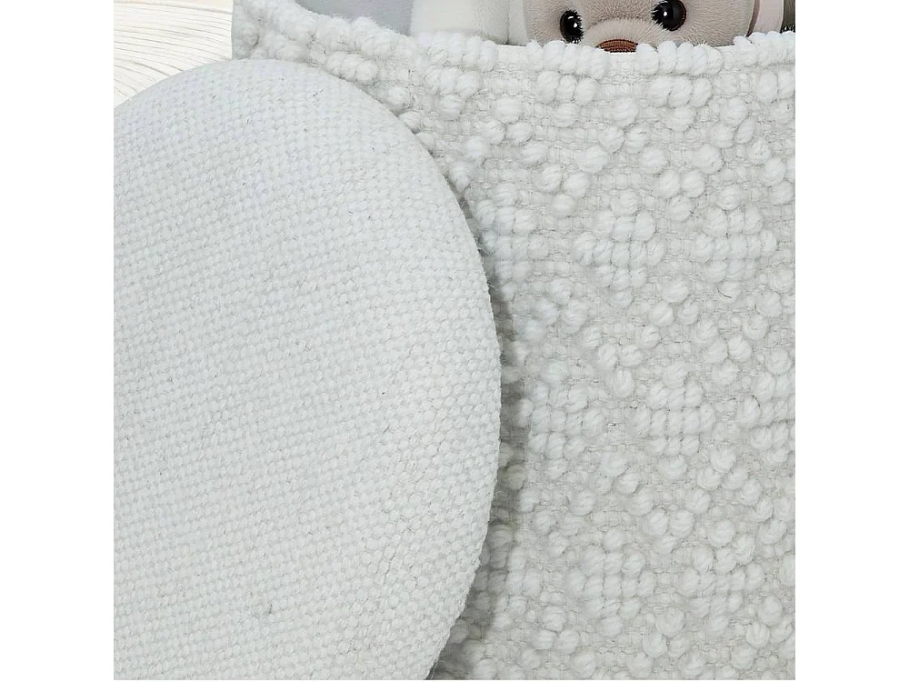 Hocker Pouf in Weiß 45 cm hoch