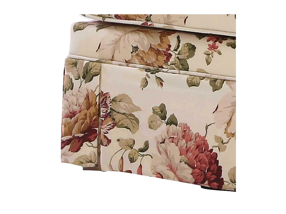 Geblümter Sitzhocker aus Webstoff Landhausstil