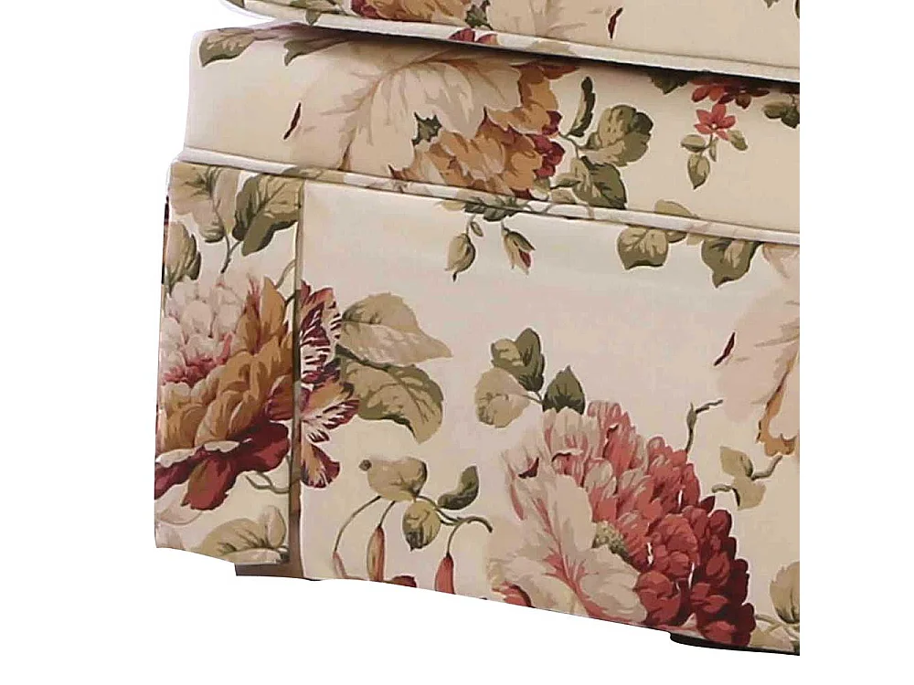 Geblümter Sitzhocker aus Webstoff Landhausstil