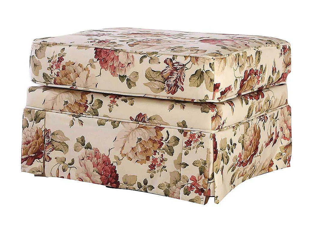 Geblümter Sitzhocker aus Webstoff Landhausstil