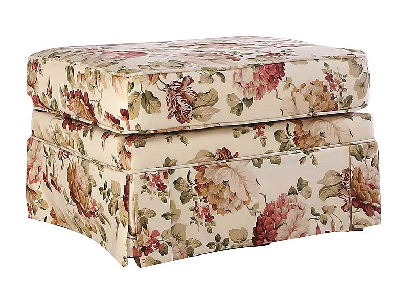 Geblümter Sitzhocker aus Webstoff Landhausstil