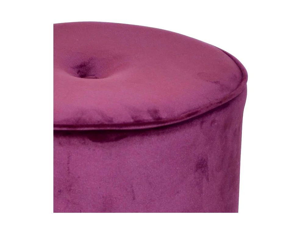 Runder Samt Sitzpouf in Bordeaux und Goldfarben 43 cm hoch