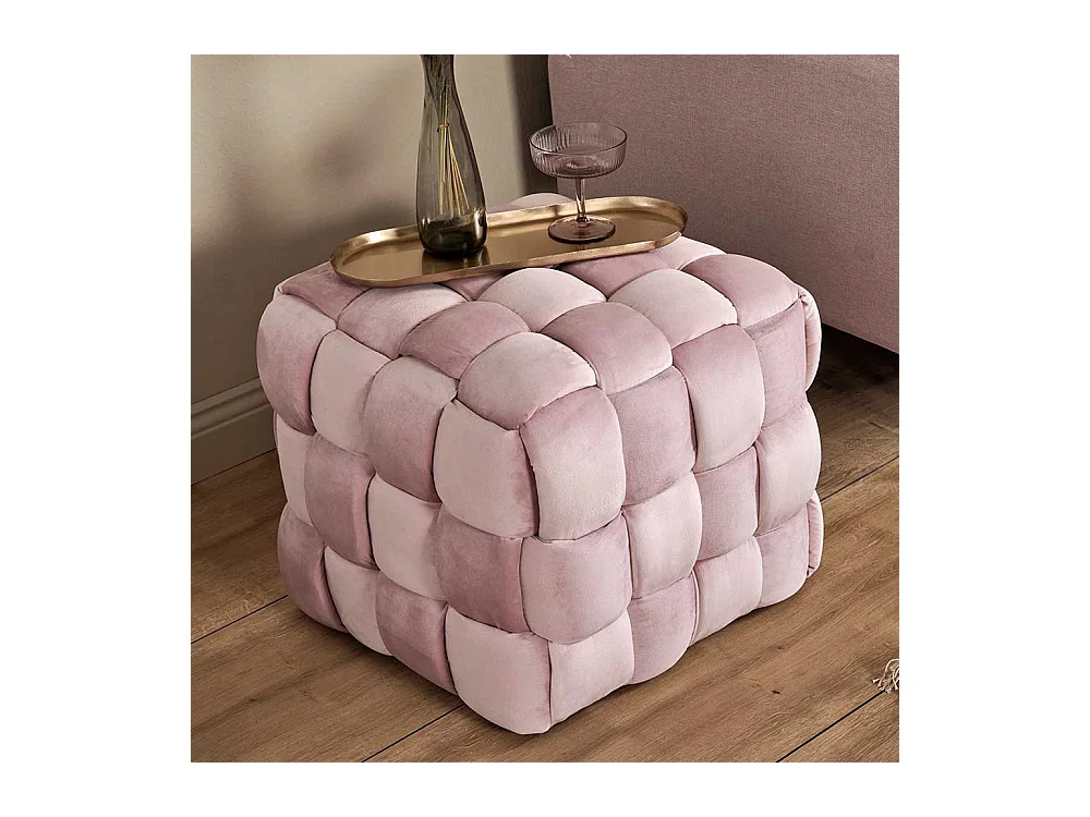 Hocker Sitzhocker in Rosa aus Samt
