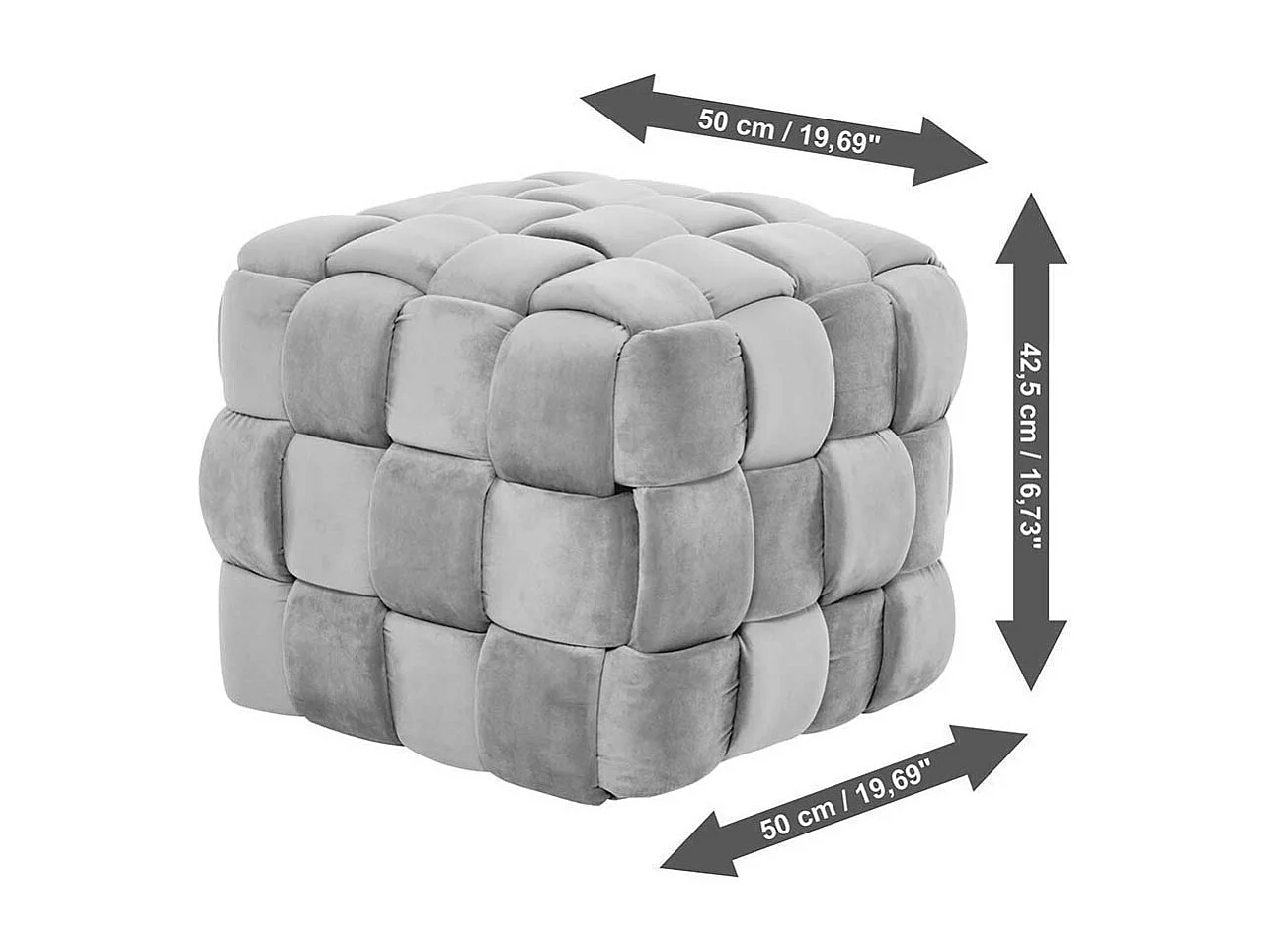 Hocker Sitzhocker in Rosa aus Samt