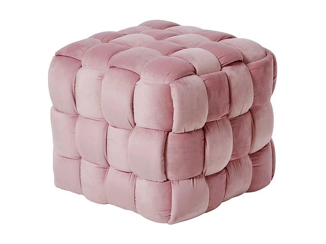 Hocker Sitzhocker in Rosa aus Samt