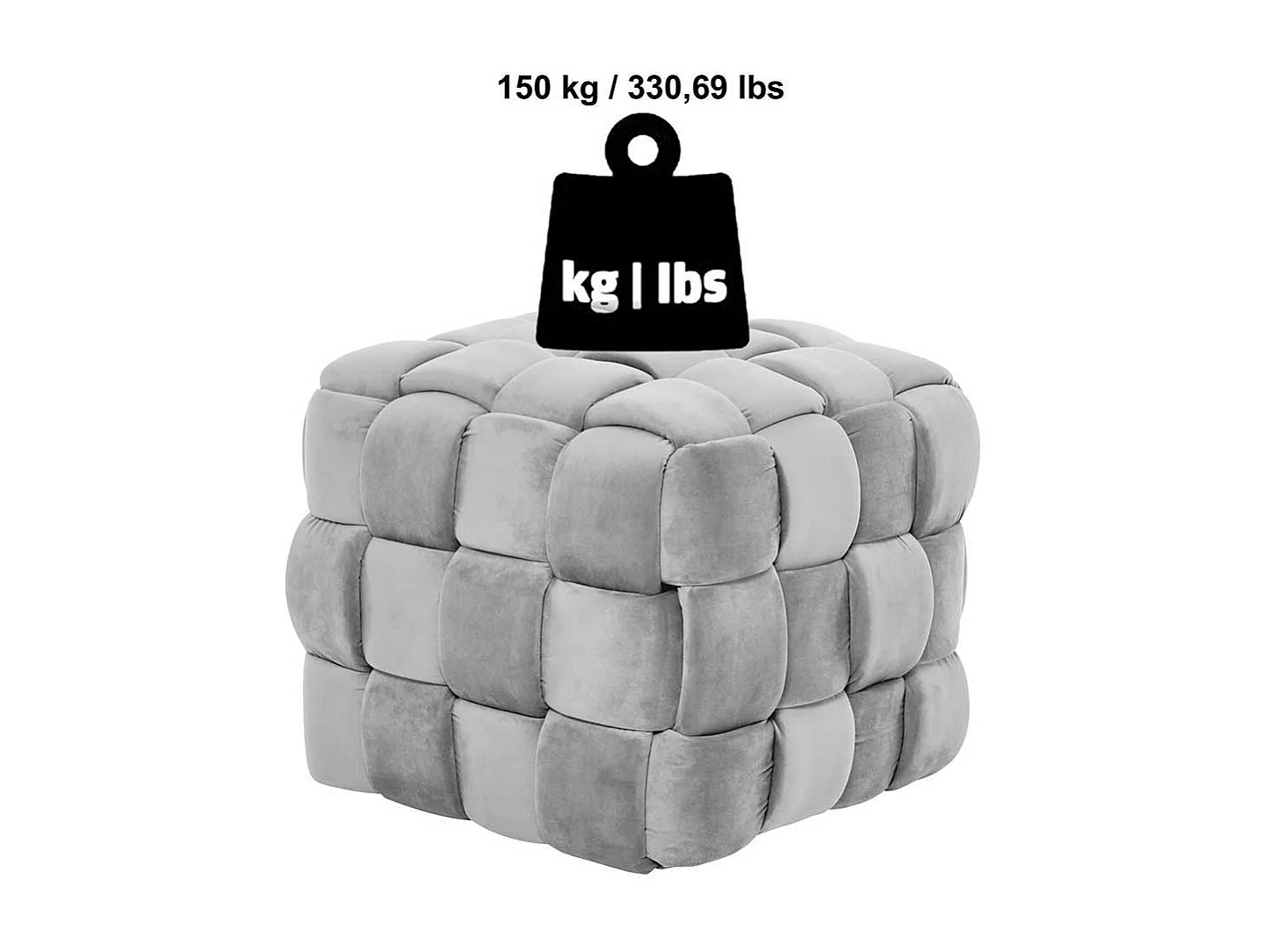 Hocker Sitzhocker in Rosa aus Samt