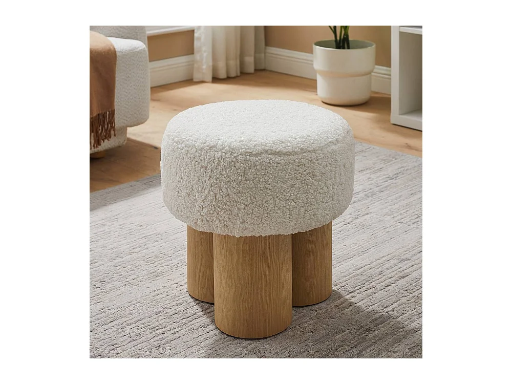 Hocker Beistellhocker in Wei� und Eschefarben